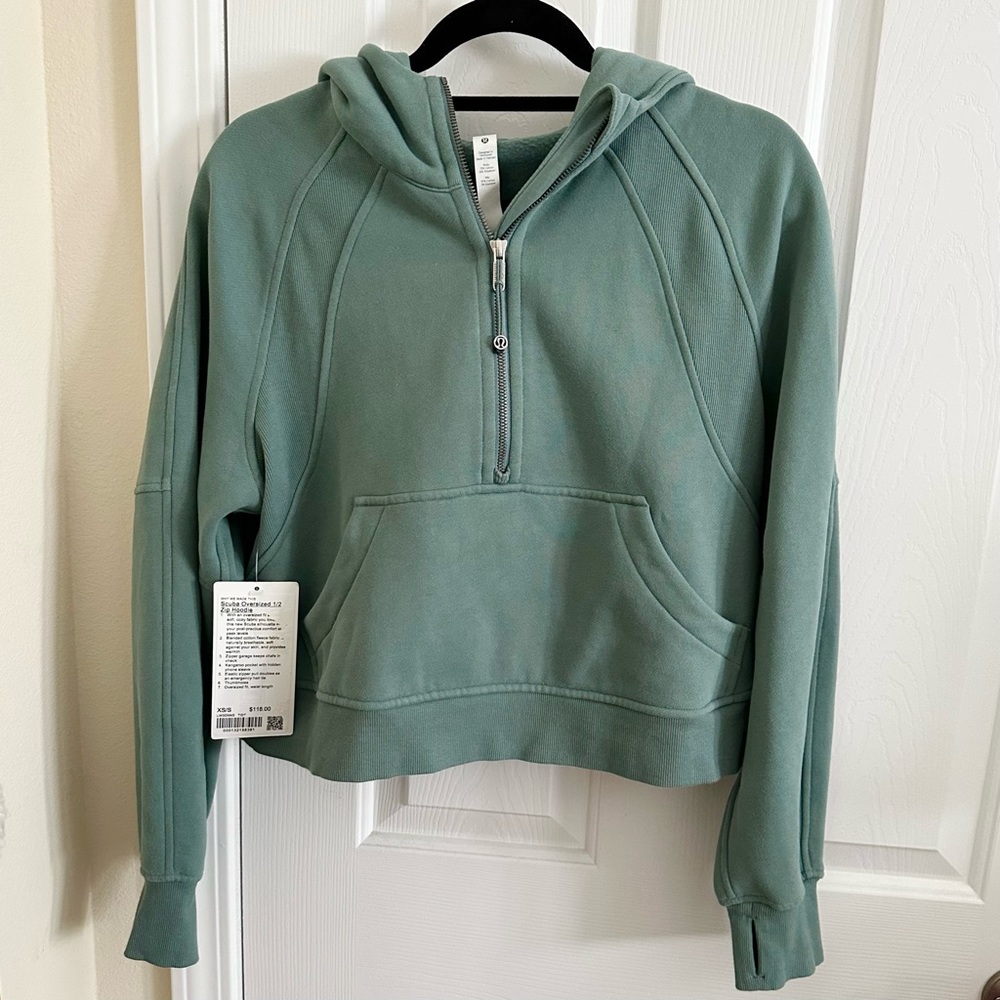Lululemon Scuba Oversized Half Zip Hoodie - XS/S Tidewater Teal NWT